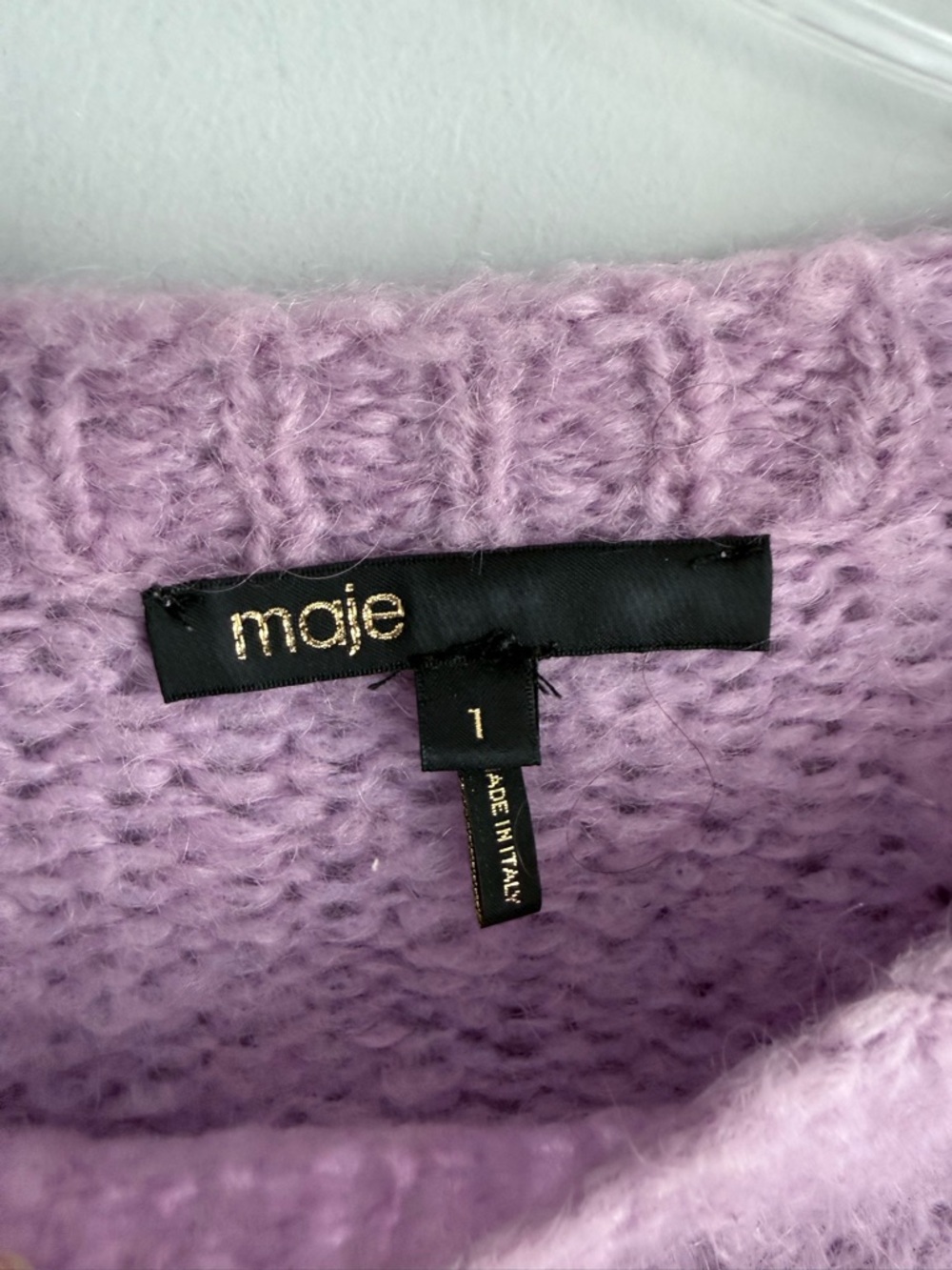 Maje Mignon Oversized Sweater 1 S Lilac Purple Cozy Knit Soft Relaxed Slouchy - Picture 8 of 16
